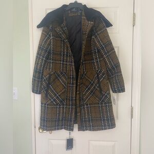 Andrew Marc Plaid Peacoat